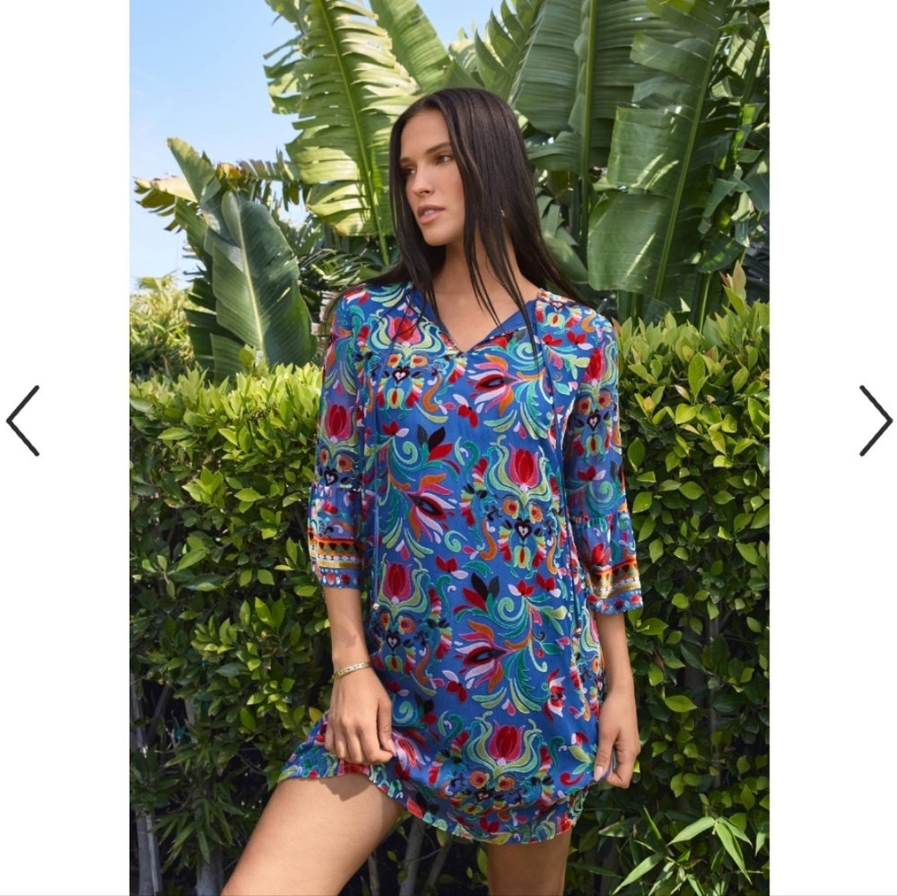 NWT Johnny Was Multicolor Boho Mini Dress
